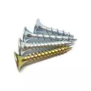 Tornillo para paneles de yeso con cabeza plana tipo corneta, rosca fina gruesa galvanizada 