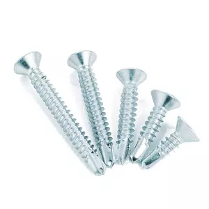 Tornillo autoperforante cabeza phillips plana acero al carbono cincado cr3 